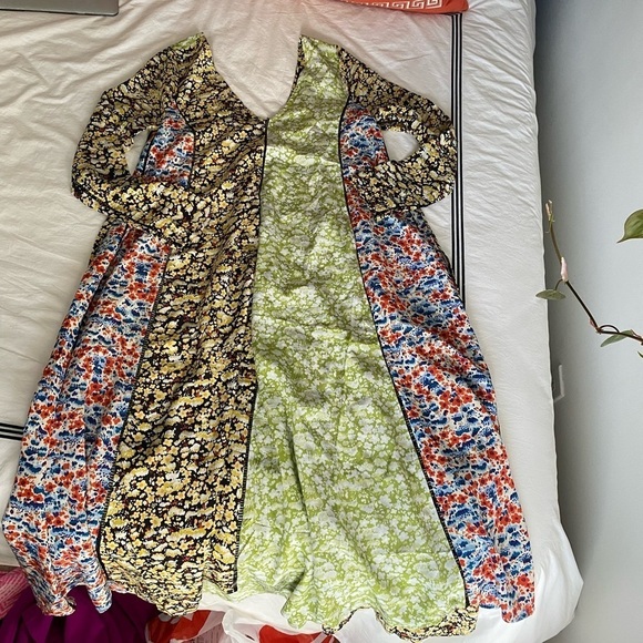 Stine Goya “Maca” Dress Multicolored Floral Longsleeve Midi Dress - Picture 8 of 10